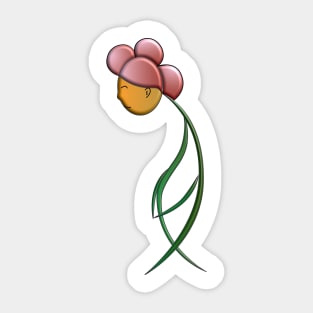 Woman like a flower new minimal art work Sticker